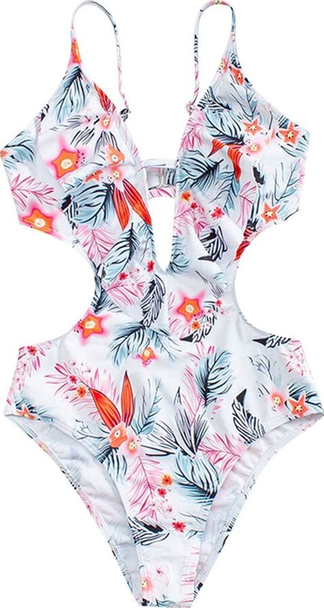 Hsly Women Sexy Bikini Cutout Monokini One Piece Retro Beachwear
