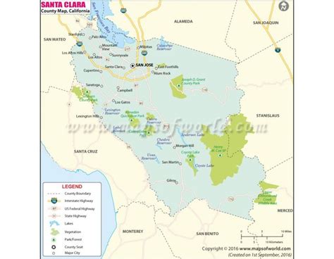 Santa Clara County Map | County map, Santa clara, Santa clara county