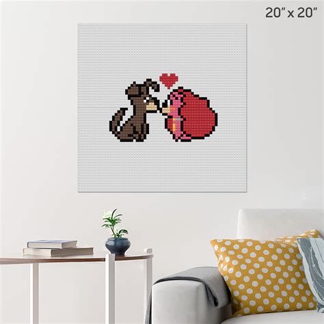 Lady And The Tramp Pixel Art Wall Poster Build Your Own With Bricks