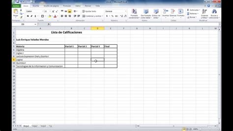 Crear Lista En Excel Youtube