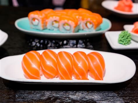 Premium Ai Image Salmon Sushi