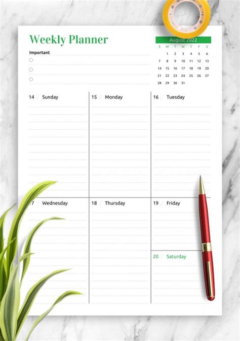 Weekly Desk Planner Printable Ambassade Mauritanie Rabat Net