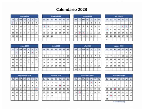 Calendario de México del 2023 con los días festivos WikiDates org