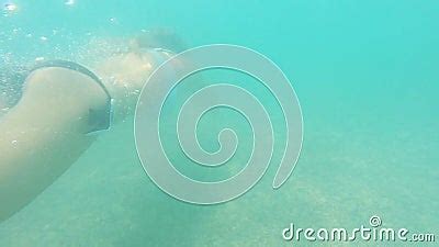 Woman Wearing Bikini Diving In Sea At Hot Summer Day Girl Swimming Under Water And Enjoying