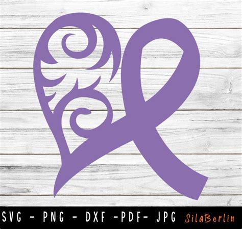 Periwinkle Blue Heart Svg Stomach Cancer Svg Periwinkle Ribbon Png