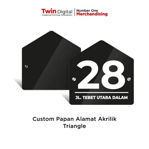 Papan Alamat Akrilik Custom Triangle Platform Corporate B B Twin Digital