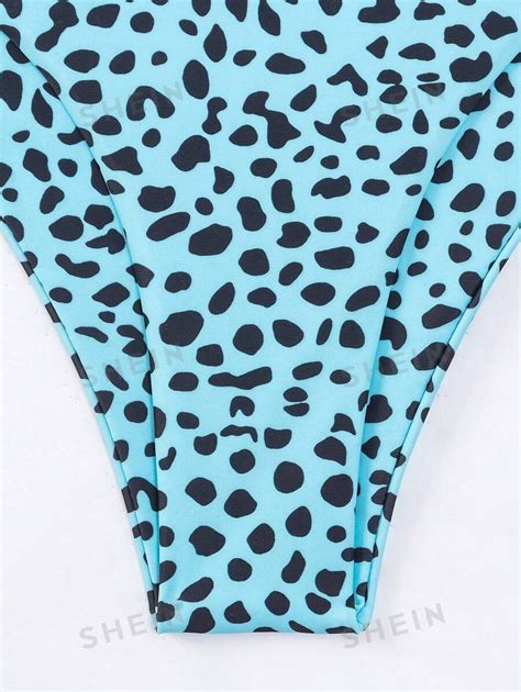 Shein Swim Conjunto De Bikini Con Hombros Anudados Estampado D Lmata Para La Playa De Verano
