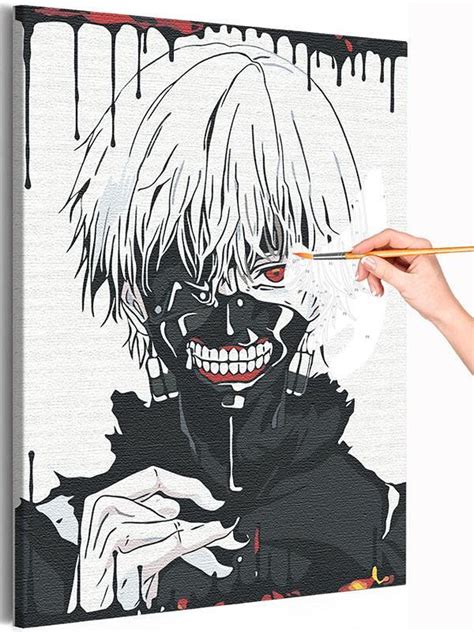 Токийский гуль Аниме Раскраска картина по номерам на холсте 30х40 ...