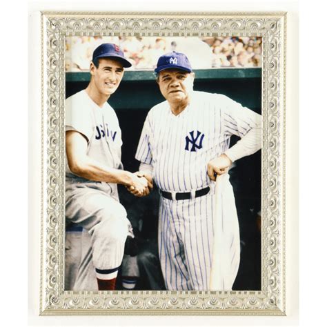 Babe Ruth Ted Williams Custom Framed Colorized Photo Display