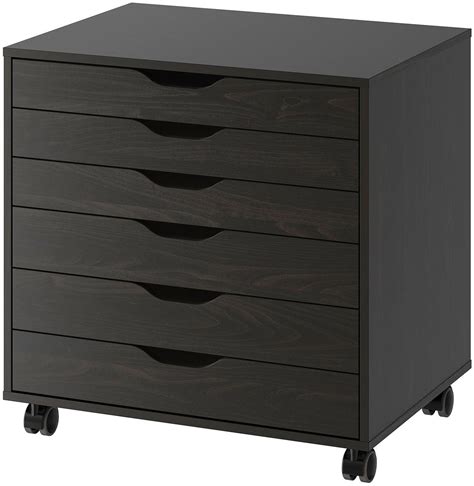 Тумба с ящиками АЛЕКС черно-коричневая 67x66 см ИКЕА, IKEA - купить по ...