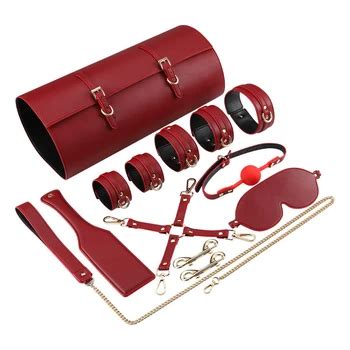 Sex Bondage Bdsm Restraints 10pcs Sm Adult Games Cuffs Gag Blindfold Spanking Sex Toys For Women
