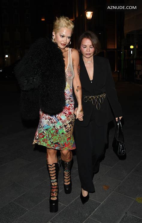 Rita Ora Sexy Spotted Flashing Her Hot Tits In A Beautiful Sheer Dress At Fashion Awards