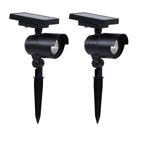 Members Mark Members Mark 2 Piece Led Solar Spot Lights Matte Black