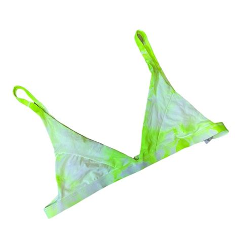 Dippin Daisy S Swim Nwot Dippin Daisys Neon Tie Dye Bikini Top Poshmark