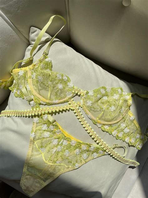 Floral Lingerie Set Etsy