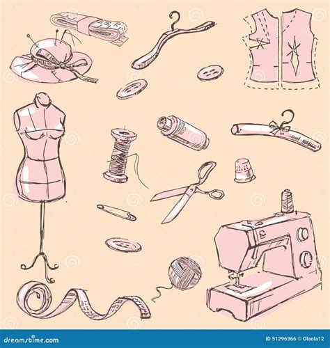 Sewing Kit Set Stock Vector Illustration Of Hobby Needlecraft