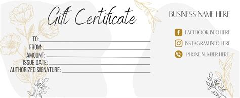 Printable Editable Gift Certificate Template Instant Download Gold ...