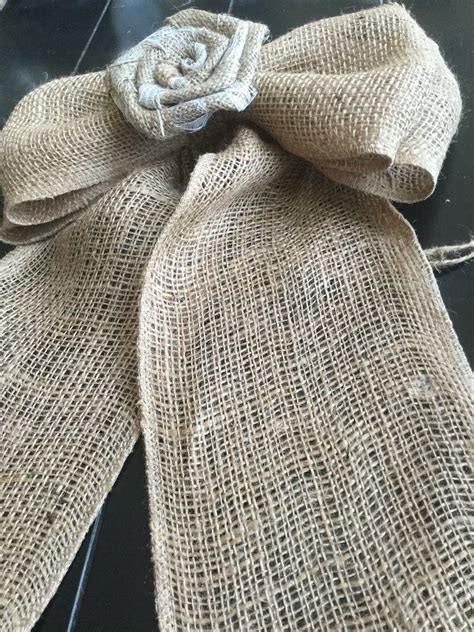 Wide Burlap Lace Flower Pew Bow Chair Wedding Venue Etsy