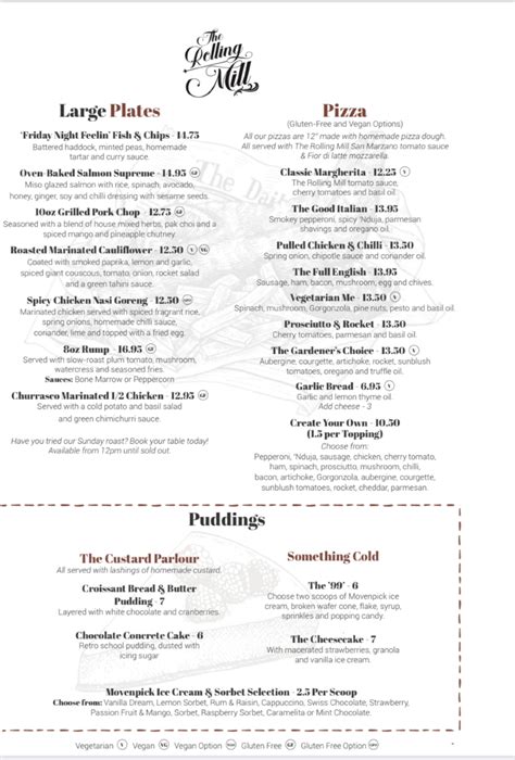 The Rolling Mill Birminghams Full Menu Online