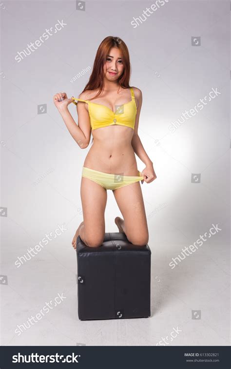 Sexy Asian Woman White Lingerie On Stock Photo 613302821 Shutterstock