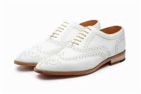 Handmade Oxford Leather Shoes In White With Wingtip By Leatheriza