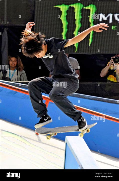 Yuto Horigome Of Japan Competes During Monster Energy Men S Skateboard