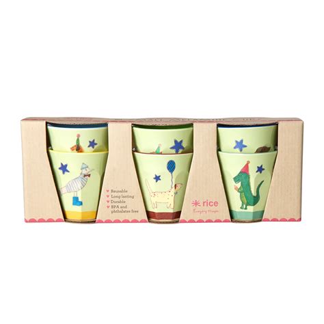 Melamin Becher 6er Set Small Mit Tiermotiv Green Además Design Shop