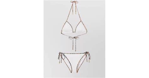 Burberry Vintage Bikini With Beaded Triangle Detail In White Lyst