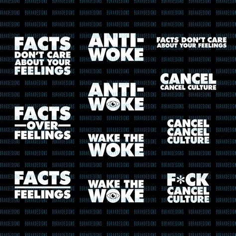 Anti Woke Decals Facts Don T Care About Your Feelings Etsy