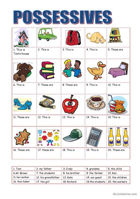 Possessives For Beginners English Esl Worksheets Pdf Doc