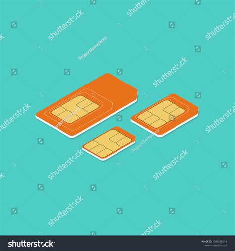 Different Sim Card Types Isometric Illustration Stock Vector (Royalty ...
