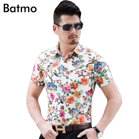 2017 New Arrival High Quality Casual Printed Flower Short Sleeves Mens