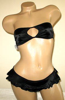 SEXY BANDEAU TOP RUFFLE THONG BIKINI NEW LOOK