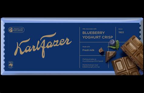 Karl Fazer Blueberry Yoghurt Crisps in milk chocolate 235 g - Fazer.com