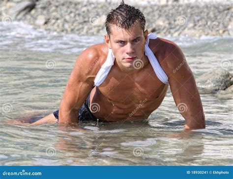 Muscle Wet Naked Man Stock Image Image Of Biceps Shirt