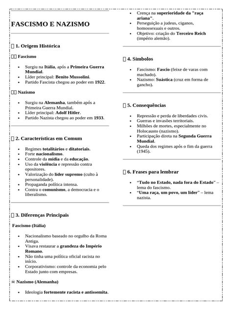 Diferenças Entre Fascismo E Nazismo - Fascismo e Nazismo: Origens e Diferenças | PDF | Nazismo | Fascismo