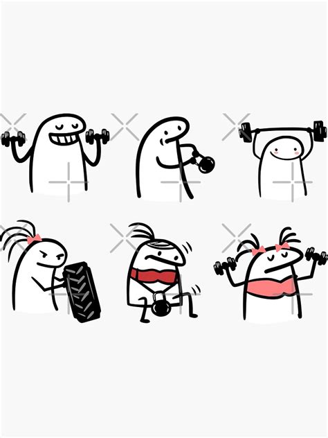 Set Of Gym Flork Meme Stickers Sticker For Sale By Ramonparaiba