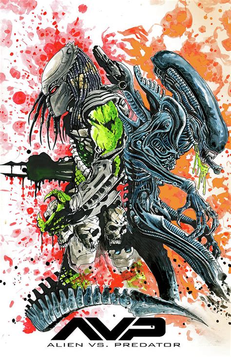 Alien Vs Predator Painting By James Holko Fine Art America