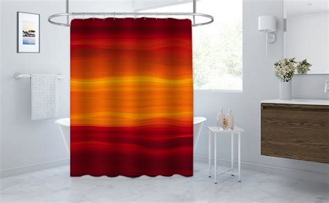 Miovilla Orange Bathroom Sets With Shower Curtains And Rugs