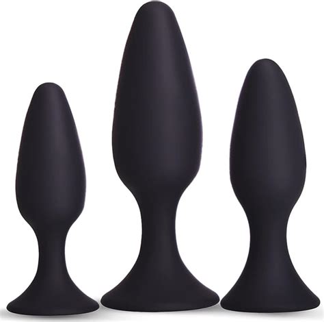 Training Anal Sex Toys Dildo With Butt Plug Suction Cup 3Pcs Set Silicone Realistic Dido