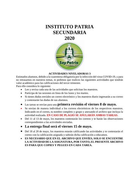 Pdf Instituto Patria Secundaria De Infograf A De Una Rese A