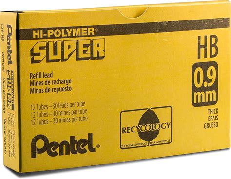 Pentel Super Hi Polymer Lot De Bo Tes De Mines De Rechange Chacune