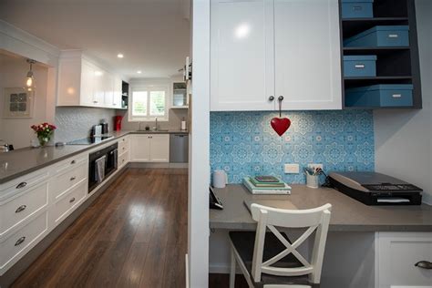 Kitchen With Caesarstone Oyster Benchtops Fusion Kitchen Sydney