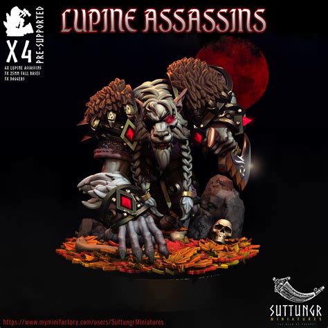 Artstation Lupine Assassins Pre Supported 3d Print Stl Resources