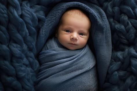 Premium Photo A Baby Wrapped In A Blanket