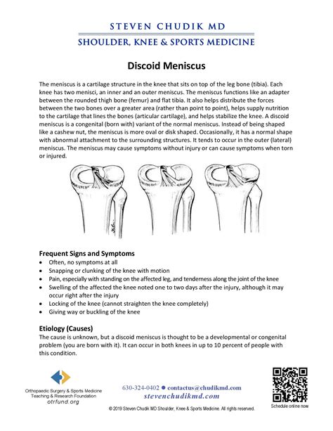Discoid Meniscus - Steven Chudik MD