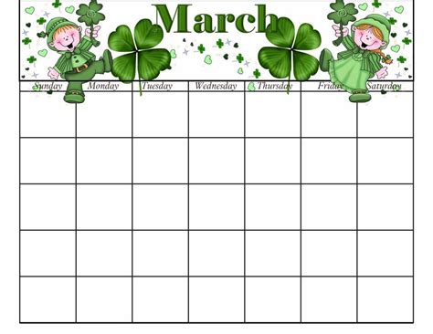 St Patrick Calendar - Modern Calendar Designs