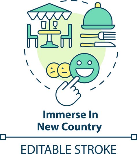 Immerse in new country concept icon. Local experience. Culture