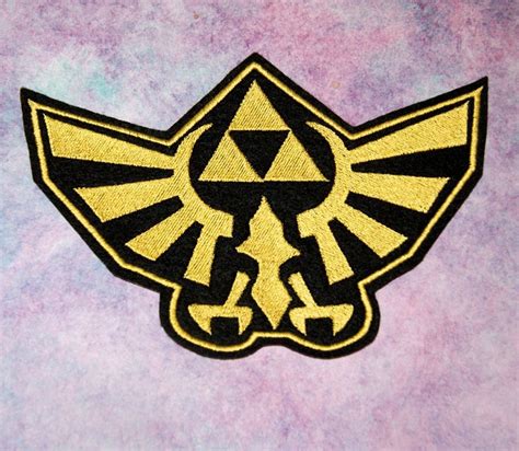 Legend Of Zelda Gold Triforce Eagle Hylian Crest Iron On Etsy