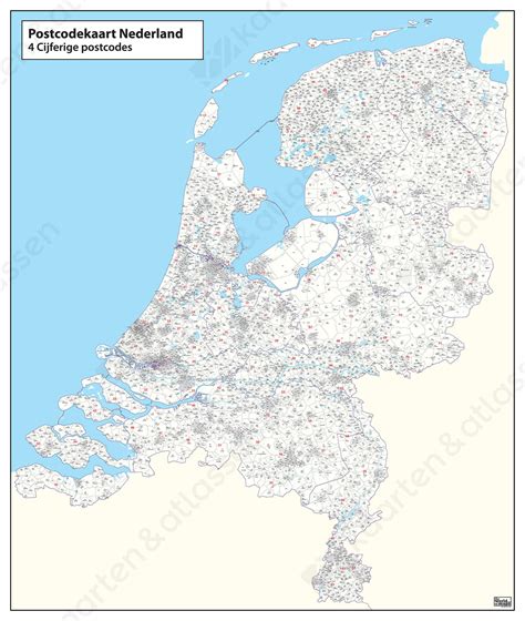 2 En 4 Cijferige Postcodekaart Nederland 374 Kaarten En Atlassen Nl